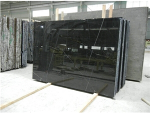 China Marquina Marble Slabs & Tiles, China Black Marble