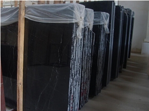 China Marquina Marble Slabs & Tiles, China Black Marble