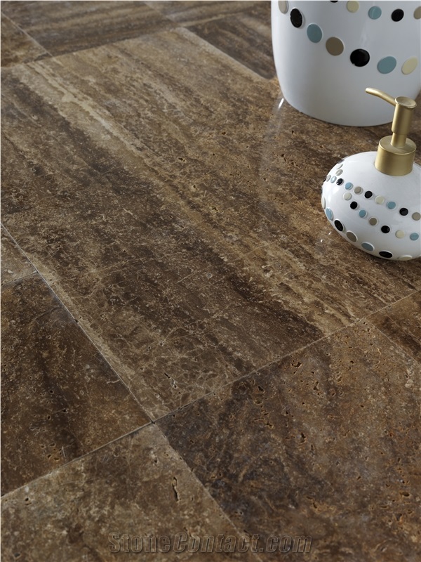 Noce Walnut Travertine Versailles Pattern Set