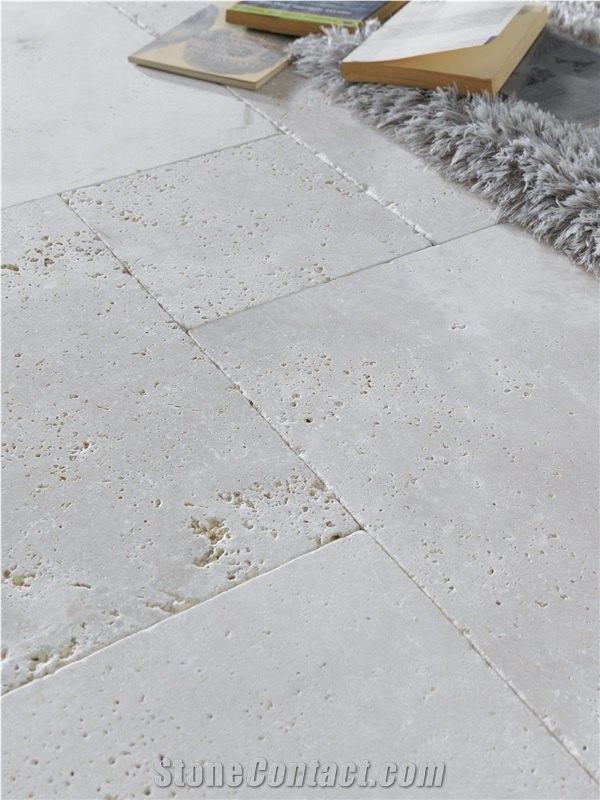 Turkey White Travertine Versailles Brushed Pattern Set