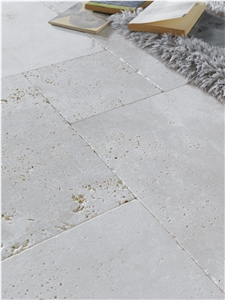 Turkey White Travertine Versailles Brushed Pattern Set