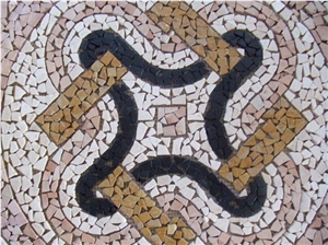 Chipped Marble Mosaic Flooring Medallions