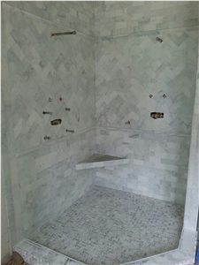 Silver Marble Shower Design, Wall Tiles