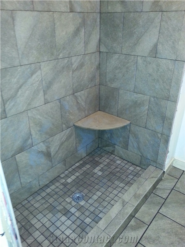Silver Marble Shower Design, Wall Tiles