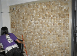 Onyx Masaic-Big Bread 020, China Honey Onyx Mosaic Walling