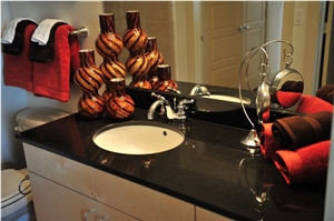 Absolute Black Granite Bath Countertop, Nero Assoluto Granite Vanity Top