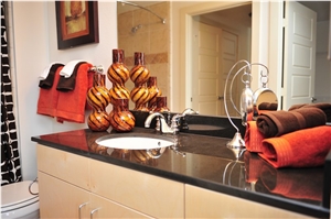 Absolute Black Granite Bath Countertop, Nero Assoluto Granite Vanity Top