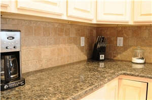 Mexico Travertino Fiorito Tumbled Backsplash Wall, Travertino Fiorito Travertine Backsplash