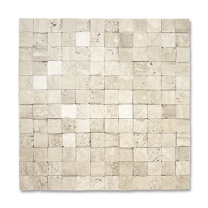 Mosaics Of Splitface Travertine, Beige Travertine Mosaics