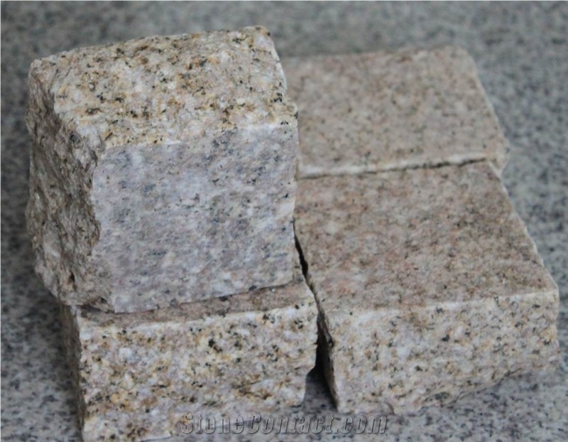 G682 Granite Cube Stone,China Yellow Granite Pavers