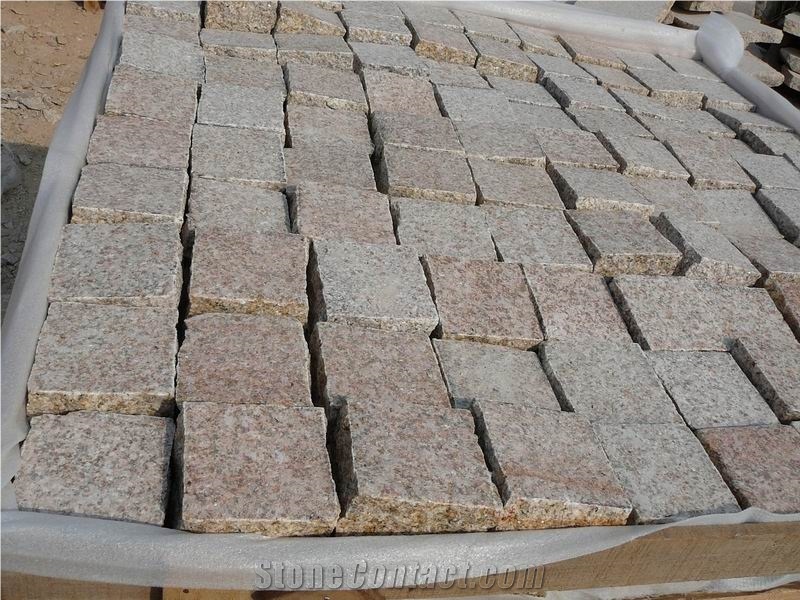 G682 Granite Cube Stone,China Yellow Granite Pavers