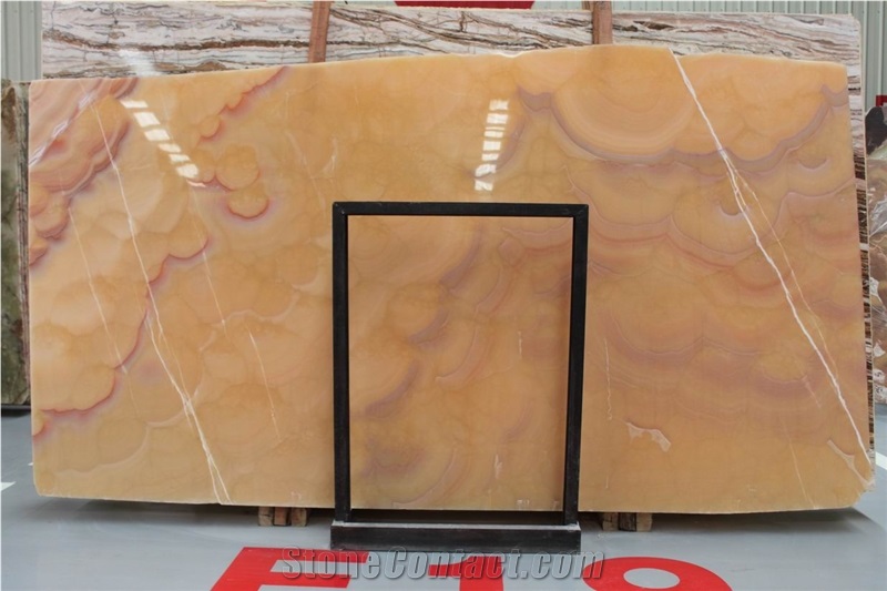 Orange Onyx Slabs & Tiles, Iran Yellow Onyx