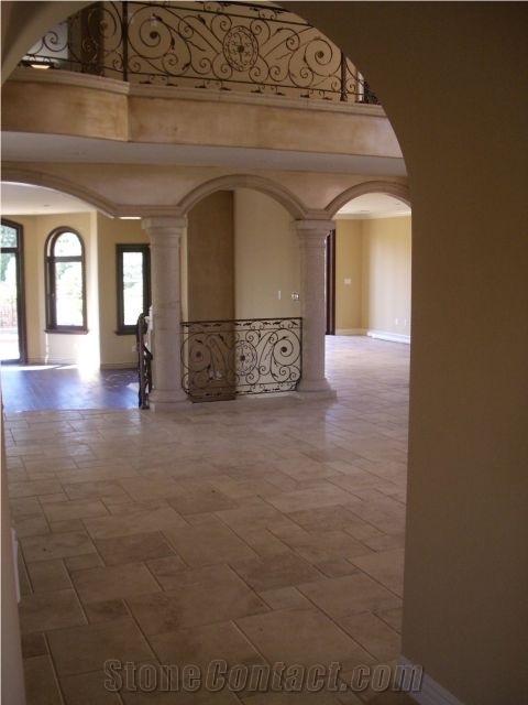 Pillow Edge Travertine Versailles Pattern Floor Install Slabs & Tiles, Travertino Fiorito Travertine Slabs & Tiles