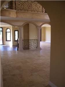 Pillow Edge Travertine Versailles Pattern Floor Install Slabs & Tiles, Travertino Fiorito Travertine Slabs & Tiles