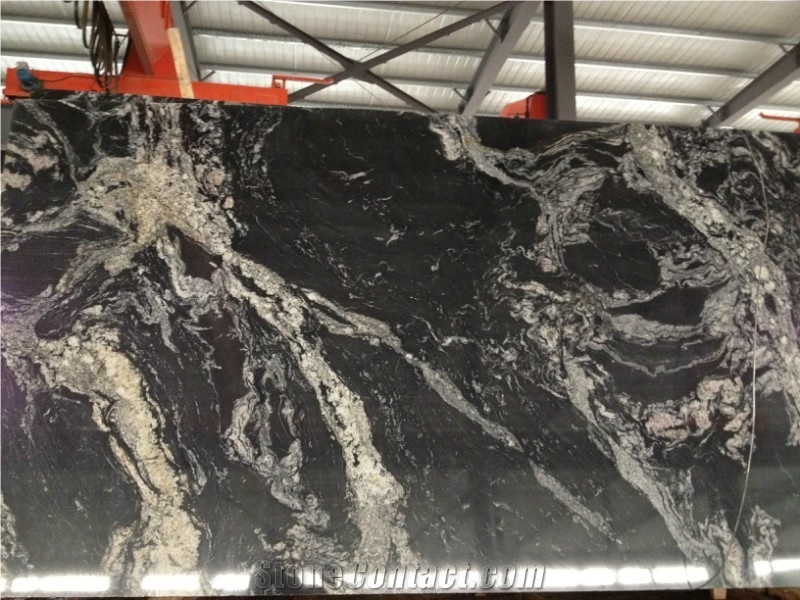 China Cosmos Black Granite, Black Granite with White Veins Slabs & Tiles, China Black Granite