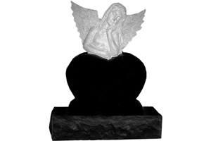 China Black Granite Angel Memorial Large,Black Granite Monument & Tombstone