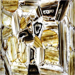 Black Agate Semiprecious Slab