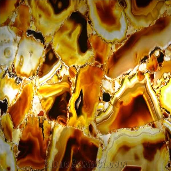 Brown Agate Gem Stone Slab
