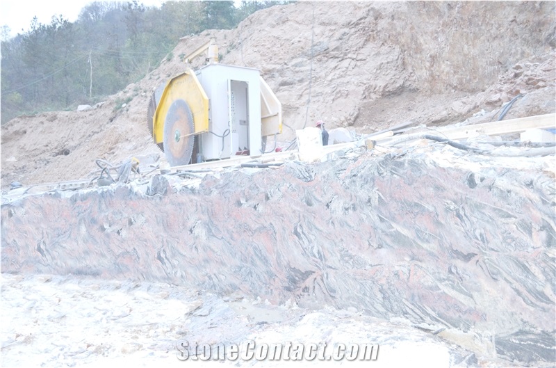 China Multicolor Red Granite Block
