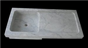 Carrara White Marble Sinks & Basins, Bianco Carrara Marble Drop-In Basins Carrara White Marble Sinks & Basins, Bianco Carrara Marble Drop-In Basins
