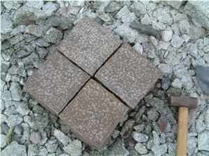 Manga Red Granite Cobble Stone, Manga Brown Granite Cubes, Red Granite Cubes