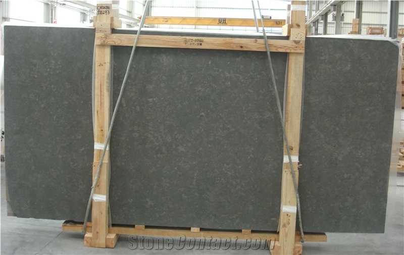 Azul Monica Limestone / Azul Valverde Limestone Tiles & Slabs, Blue Polished Limestone Flooring Tiles, Walling Tiles