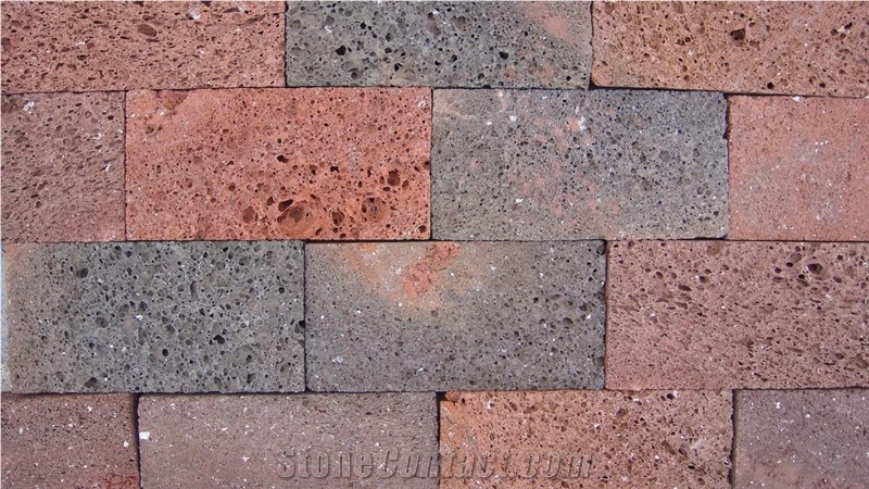 Red Lava Stone, Multi Color Basalt Flagstone Pavers, Irregular Flagstones