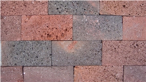 Red Lava Stone, Multi Color Basalt Flagstone Pavers, Irregular Flagstones