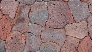 Red Lava Stone, Multi Color Basalt Flagstone Pavers, Irregular Flagstones