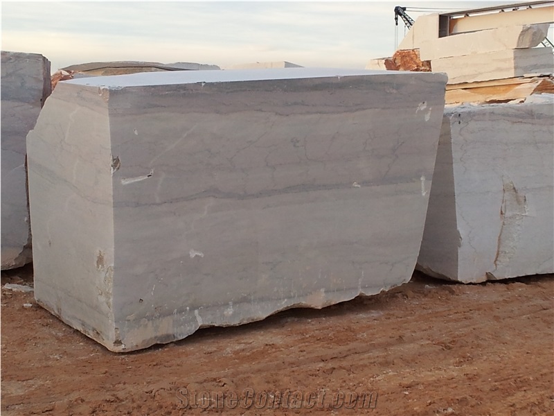 Estremoz Marble Blocks Commercial, White Marble with Veins