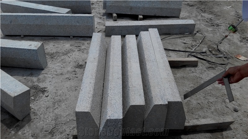 Bush Hammered Granite Kerbstone, G341 Grey Granite Kerbs