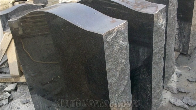 China Black Granite Tombstone for Korean Market,China (Also Called Hebei ) Black Granite Japanese & Korean