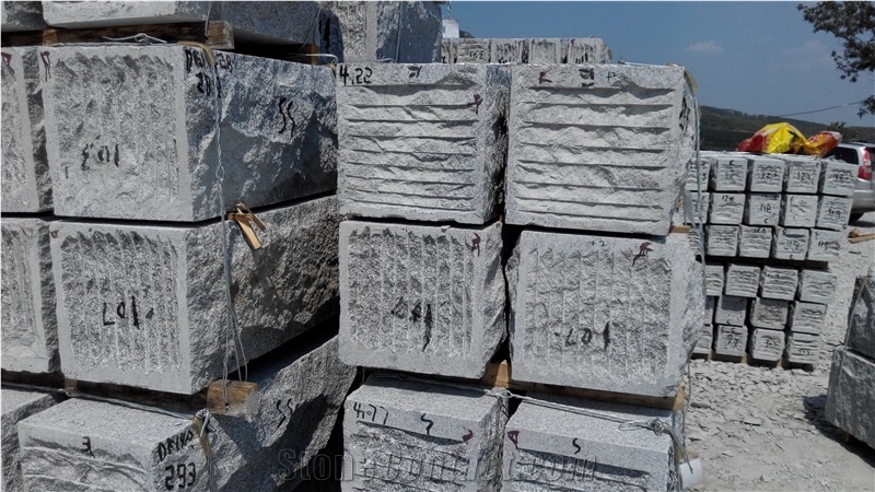 Granite Wall Stone Made in China, G341 Grey Granite Mushroom Stone