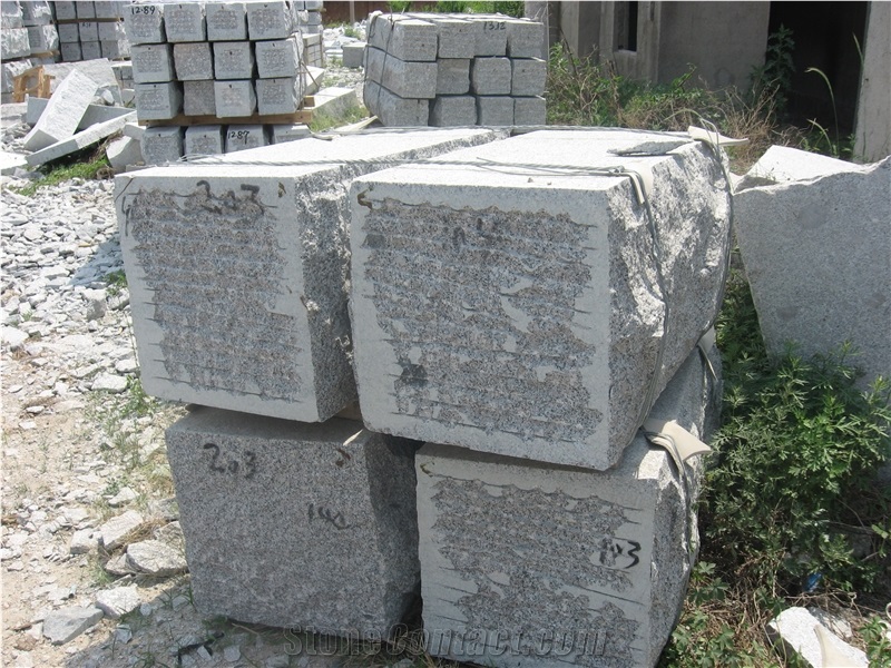Grey Granite Big Stone for Wall, G341 Grey Granite Mushroom Stone