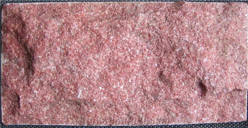 Peach Red Quartzite Mushroom Stone