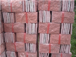 Peach Red Quartzite Mushroom Stone
