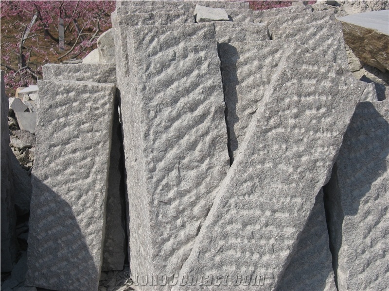 Red Bush Hammered Granite Fence, G354 Red Granite Fence