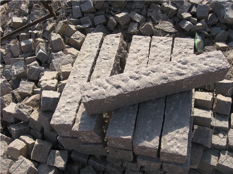 Red Bush Hammered Granite Fence, G354 Red Granite Fence