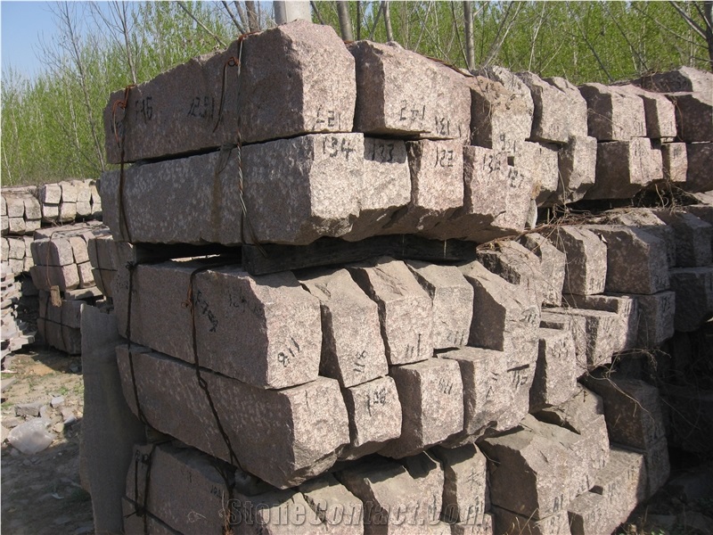 V12 V17 Red Granite Kerbstone for Finland Market, G354 Red Granite Kerbs