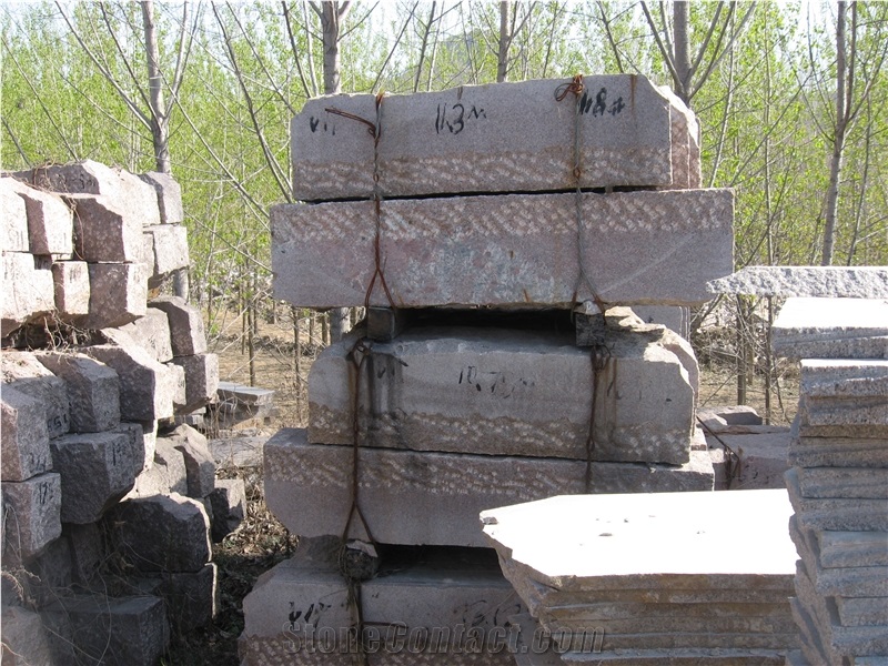 V12 V17 Red Granite Kerbstone for Finland Market, G354 Red Granite Kerbs