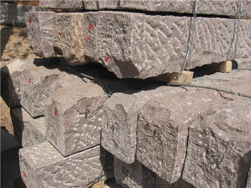 V22 Red Granite Kerbstone for Northern Europe, G354 Red Granite Kerbs