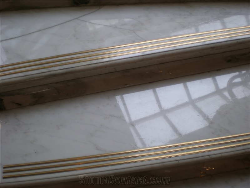 Eastern White Marble, Oriental White Marble Stairs & Steps