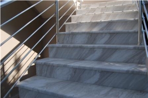 White Ajax Marble for Interior or Exterior Use, White Marble Stairs & Steps