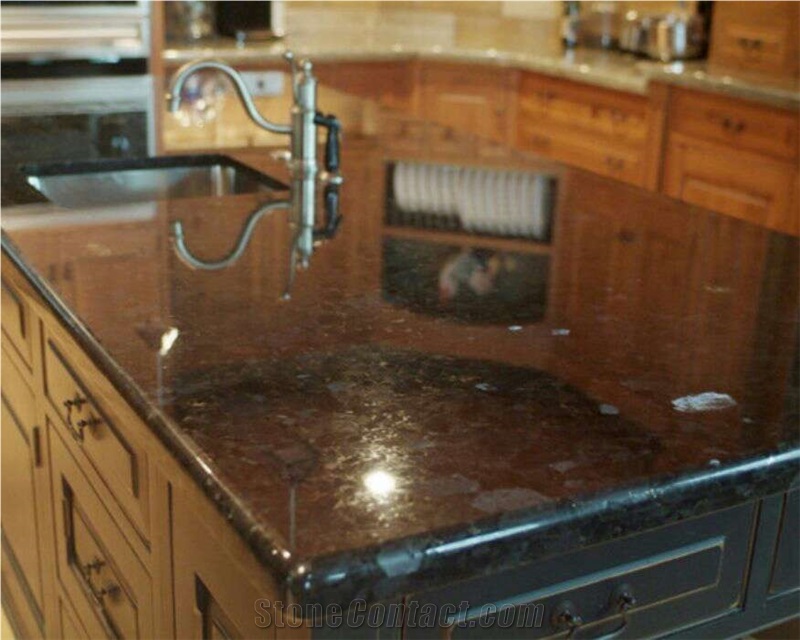 Blue Granite Countertops, Volga Blue Granite Kitchen Countertop,Volga Blue Extra Dark Kitchen Island Tops