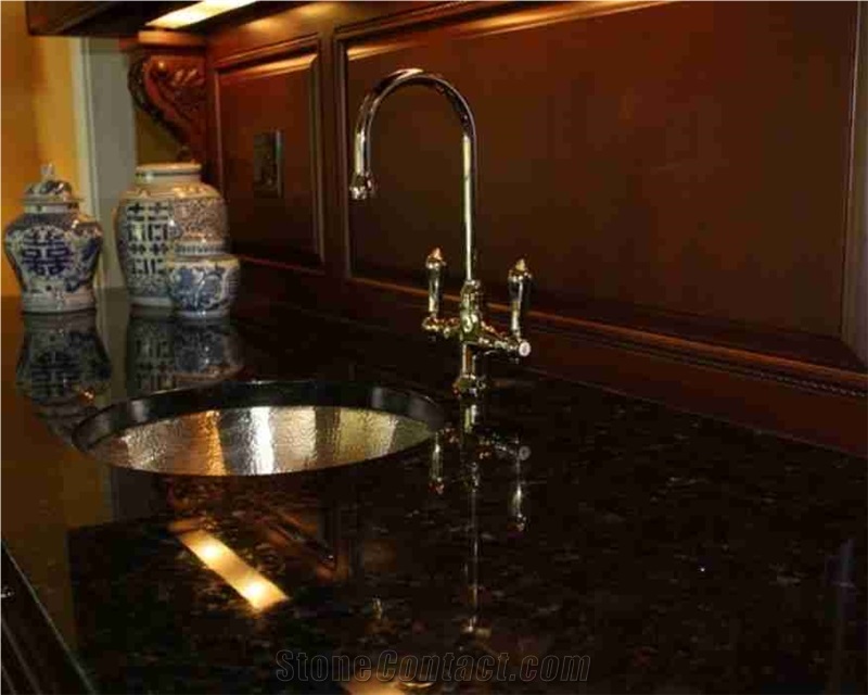 Blue Granite Countertops, Volga Blue Granite Kitchen Countertop,Volga Blue Extra Dark Kitchen Island Tops