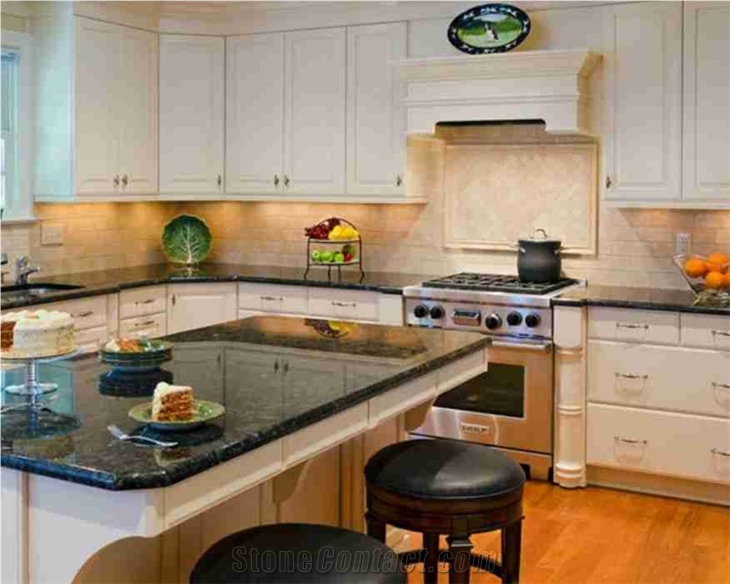 Blue Granite Countertops, Volga Blue Granite Kitchen Countertop,Volga Blue Extra Dark Kitchen Island Tops