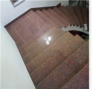 G562 Maple Red Granite Stair Threads G562 Maple Red Granite Stair Threads