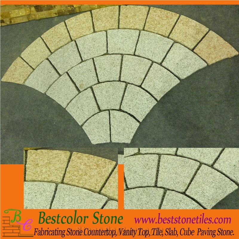 G603 Silver Grey & G682 Rusty Granite Interlock Meshed Pattern Cobbles