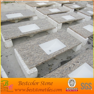 Santa Cecilia Granite Stone Countertops Top Mounted with Porcelain Bowl (Packing in Styrofoam Box), Santa Cecilia Stone Brown Granite Countertops