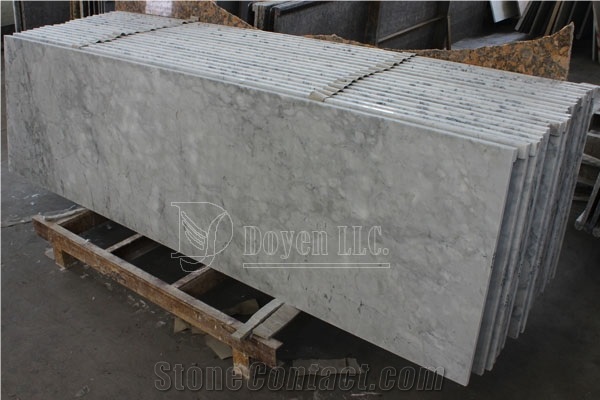 Arabescato Corchia Marble Prefab Kitchen Countertops with Laminated Flat Edges Polished